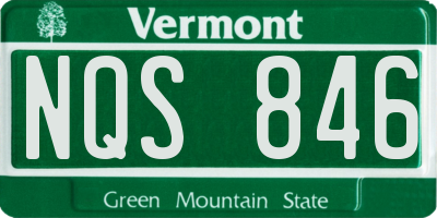 VT license plate NQS846