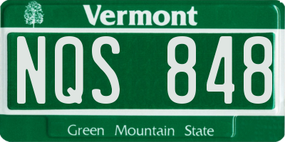 VT license plate NQS848