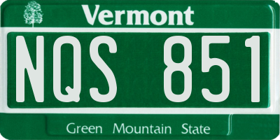 VT license plate NQS851