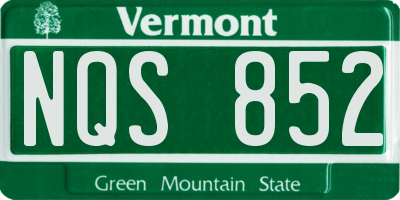 VT license plate NQS852