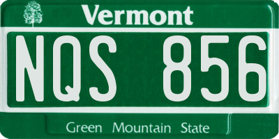 VT license plate NQS856