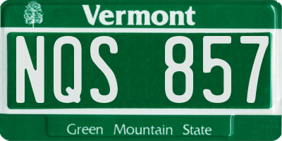 VT license plate NQS857