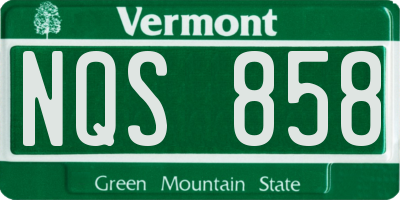 VT license plate NQS858
