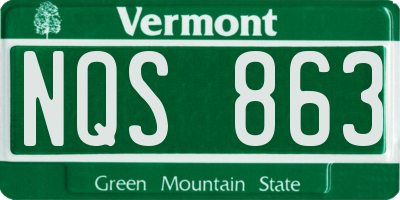 VT license plate NQS863