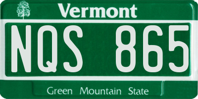 VT license plate NQS865