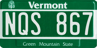 VT license plate NQS867