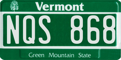 VT license plate NQS868