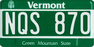 VT license plate NQS870