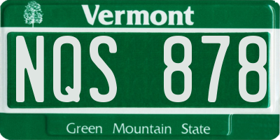 VT license plate NQS878