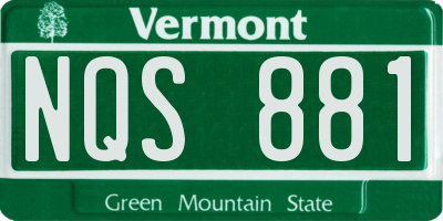 VT license plate NQS881