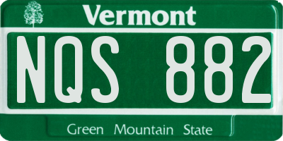 VT license plate NQS882