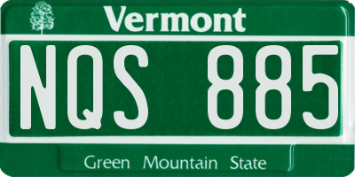 VT license plate NQS885