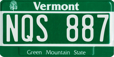 VT license plate NQS887