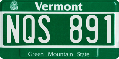 VT license plate NQS891