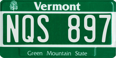 VT license plate NQS897