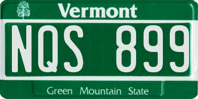 VT license plate NQS899