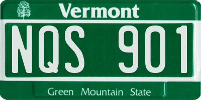 VT license plate NQS901