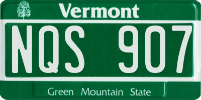 VT license plate NQS907