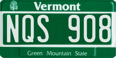 VT license plate NQS908