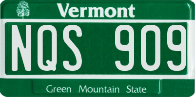 VT license plate NQS909