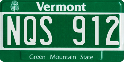 VT license plate NQS912
