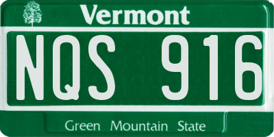 VT license plate NQS916