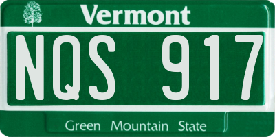 VT license plate NQS917