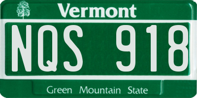 VT license plate NQS918