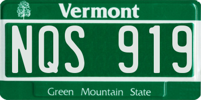 VT license plate NQS919