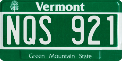 VT license plate NQS921