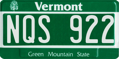 VT license plate NQS922