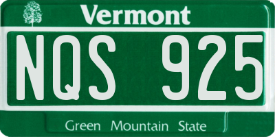 VT license plate NQS925