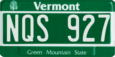 VT license plate NQS927