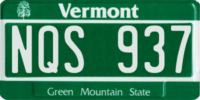 VT license plate NQS937