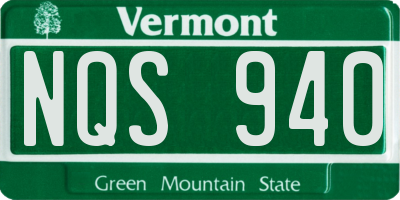 VT license plate NQS940