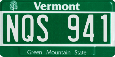 VT license plate NQS941