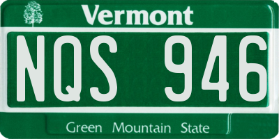 VT license plate NQS946
