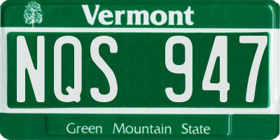 VT license plate NQS947