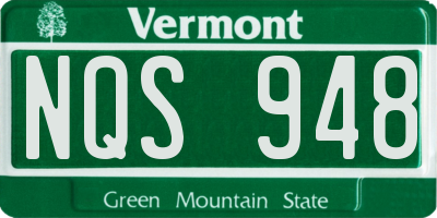 VT license plate NQS948