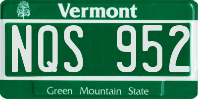 VT license plate NQS952