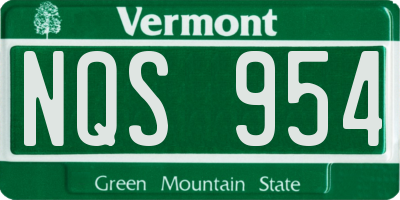 VT license plate NQS954
