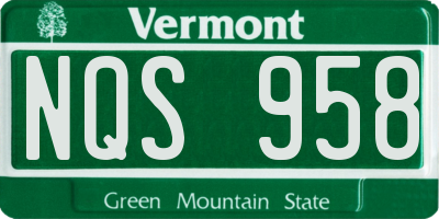 VT license plate NQS958