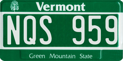VT license plate NQS959