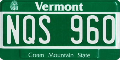 VT license plate NQS960
