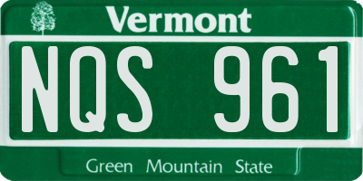 VT license plate NQS961