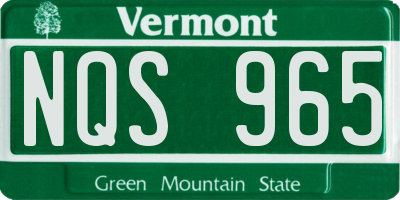 VT license plate NQS965