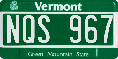 VT license plate NQS967