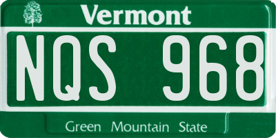 VT license plate NQS968