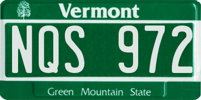 VT license plate NQS972