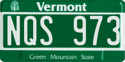 VT license plate NQS973